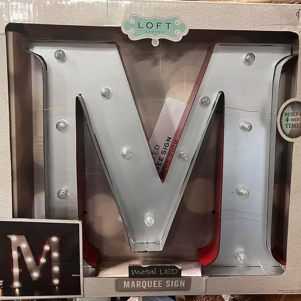 Loft Living *NIB* Marqee Sign, "M"